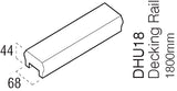 Decking Pine Universal Rail 1.8 DHU18