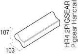 Pine 4.2m Pigs Ear Wall Mounted Handrail HR4.2PIGSEAR